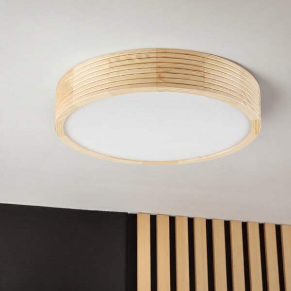 Stropné svietidlo NATURAL MODERN 2xE27/15W/230V priemer 37,5 cm borovica