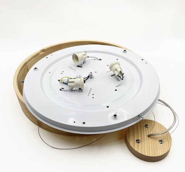 Luster na lane NATURAL MODERN 3xE27/15W/230V priemer 47,5 cm borovica