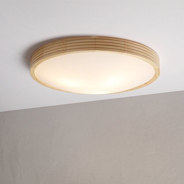 Stropné svietidlo NATURAL MODERN SLIM 3xE27/15W/230V priemer 47,5 cm borovica