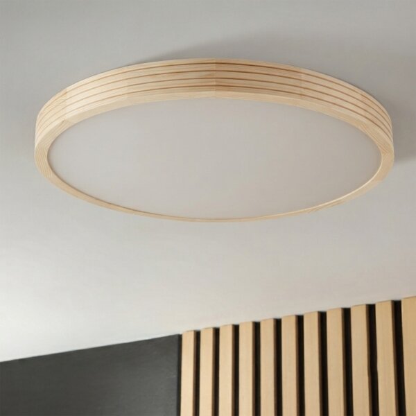 Stropné svietidlo NATURAL MODERN SLIM 3xE27/15W/230V priemer 47,5 cm borovica