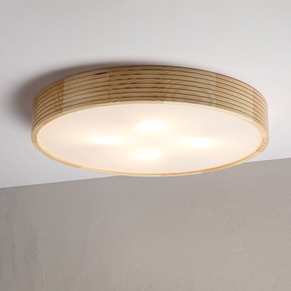 Stropné svietidlo NATURAL MODERN 4xE27/15W/230V pr. 58 cm borovica
