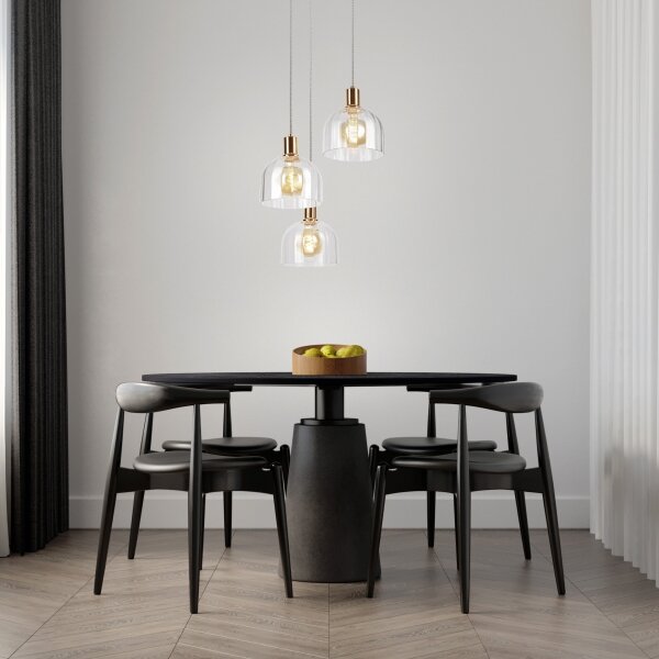 Luster na lanku VIVE 3xE27/15W/230V zlatý