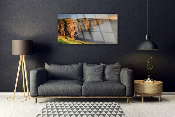 Skleneny obraz Skaly pobrežie more 100x50 cm 2 Prívesky