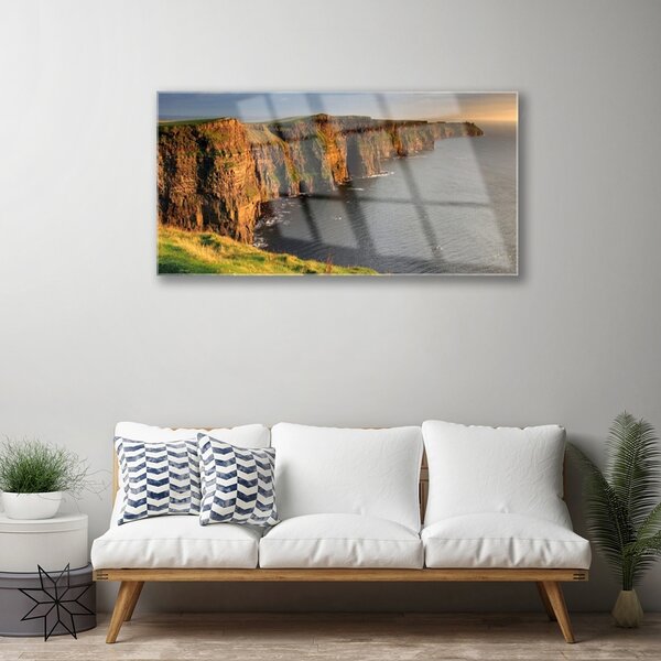 Skleneny obraz Skaly pobrežie more 100x50 cm 2 Prívesky
