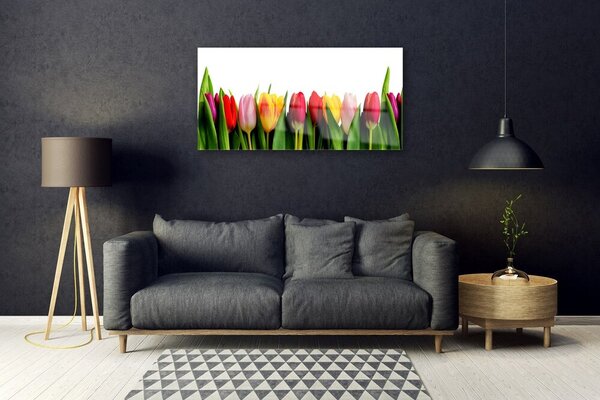 Obraz na skle Tulipány rastlina 100x50 cm 2 Prívesky