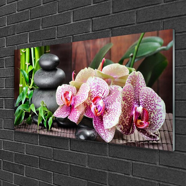 Skleneny obraz Bambus kamene zen kvety 100x50 cm 2 Prívesky
