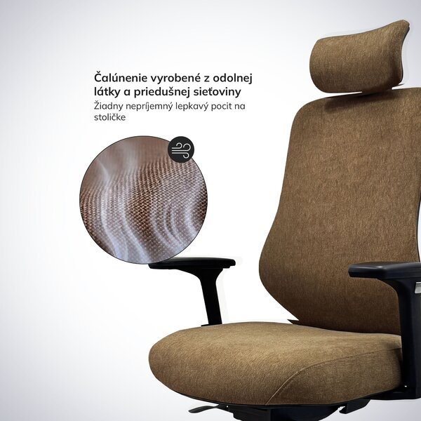 Ergonomická kancelárska stolička hnedá AXIS
