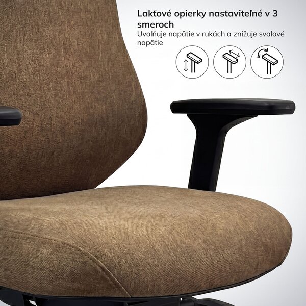 Ergonomická kancelárska stolička hnedá AXIS