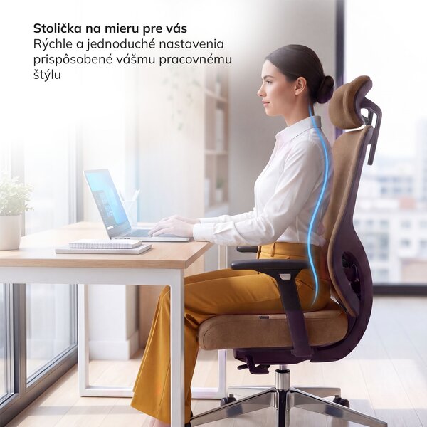 Ergonomická kancelárska stolička hnedá AXIS