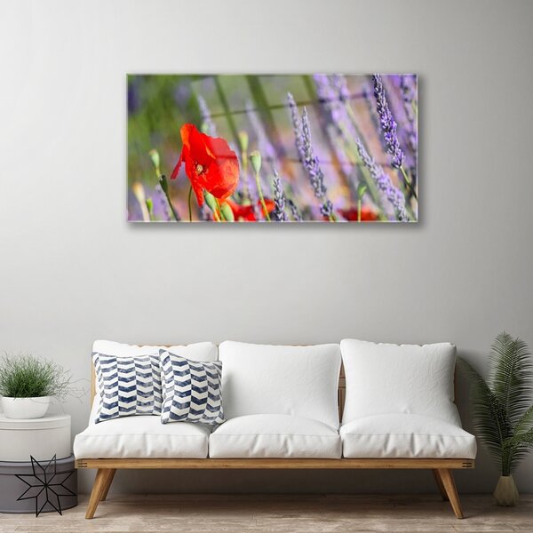 Obraz na skle Kvety rastlina 100x50 cm 2 Prívesky