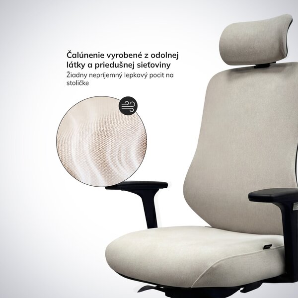 Ergonomická kancelárska stolička svetlobéžová AXIS