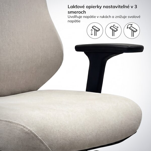 Ergonomická kancelárska stolička svetlobéžová AXIS