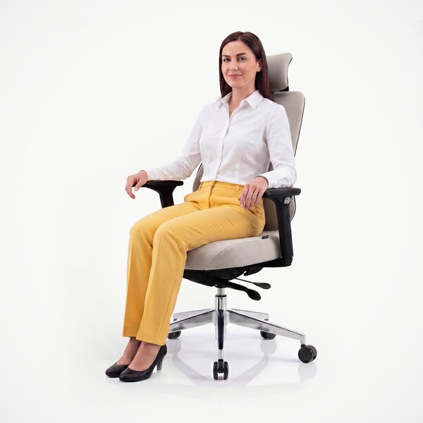 Ergonomická kancelárska stolička svetlobéžová AXIS