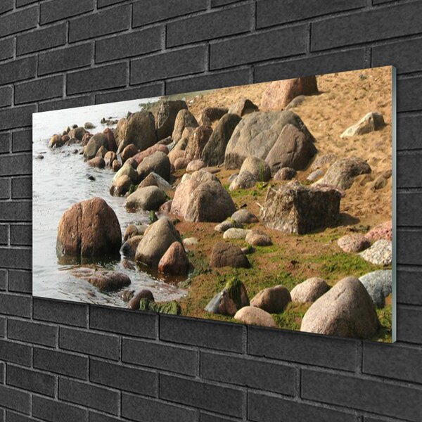Obraz na skle Kamene more príroda 100x50 cm 2 Prívesky
