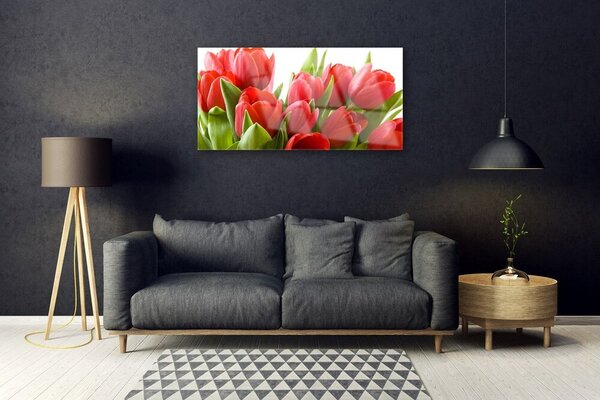 Obraz na skle Tulipány kvety rastlina 100x50 cm 2 Prívesky