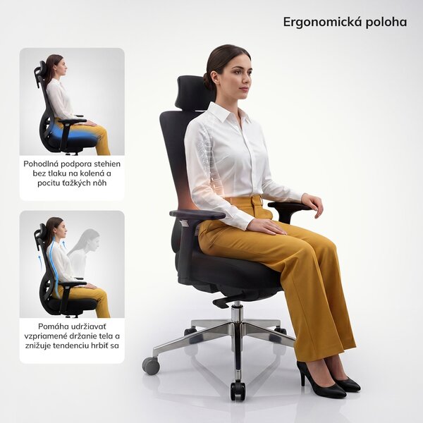 Ergonomická kancelárska stolička čierna AXIS