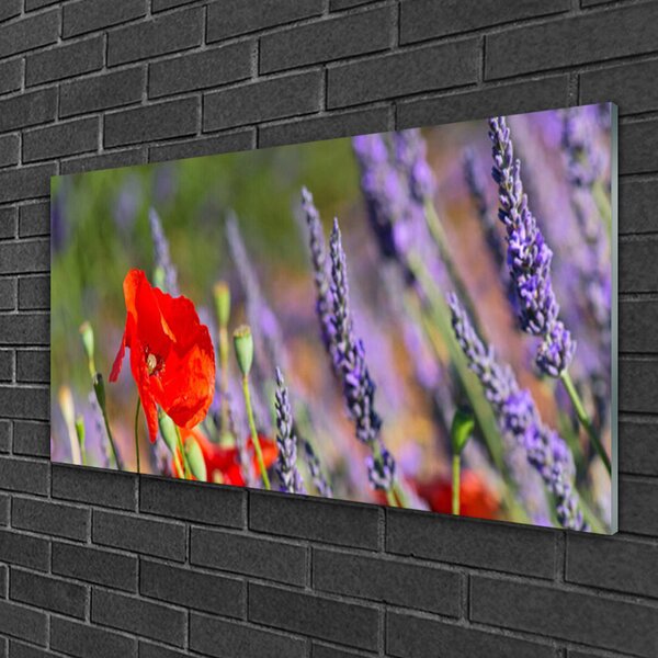 Obraz na skle Kvety rastlina 100x50 cm 2 Prívesky