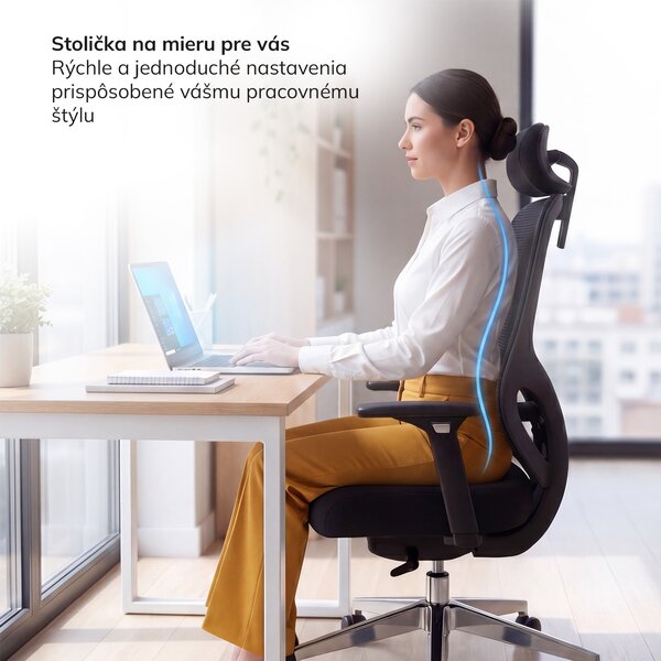 Ergonomická kancelárska stolička čierna AXIS