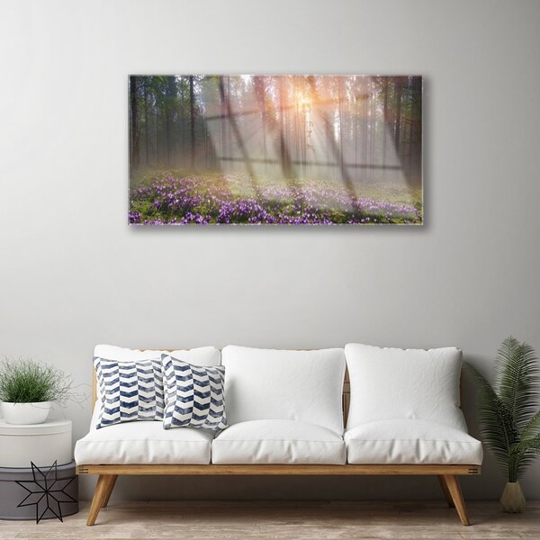Obraz na skle Les kvety rastlina príroda 100x50 cm 2 Prívesky