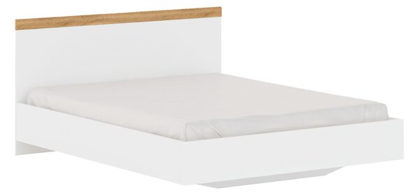 Manželská posteľ 160 cm Vilgi (biela + dub wotan). Vlastná spoľahlivá doprava až k Vám domov. 1064651