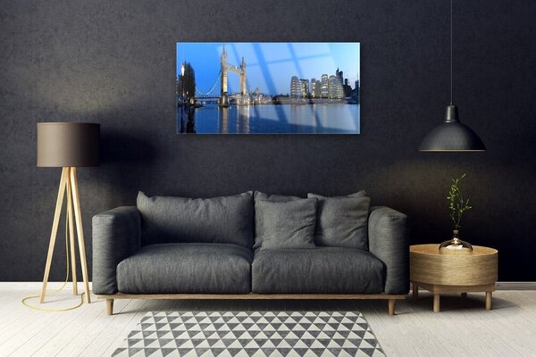 Obraz na skle Most mesto architektúra 100x50 cm 2 Prívesky