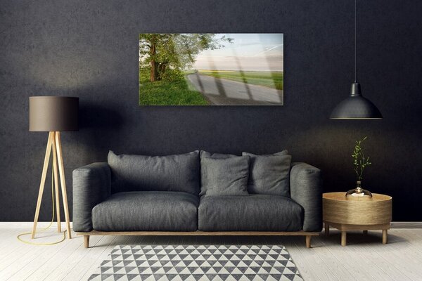 Obraz na skle Scestie strom tráva krajina 100x50 cm 2 Prívesky