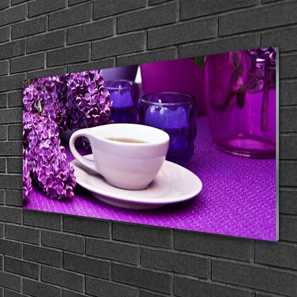 Obraz na skle Hrnček kvety rastlina 100x50 cm 2 Prívesky