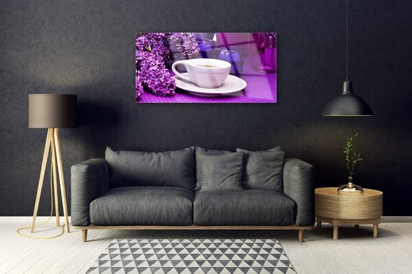 Obraz na skle Hrnček kvety rastlina 100x50 cm 2 Prívesky