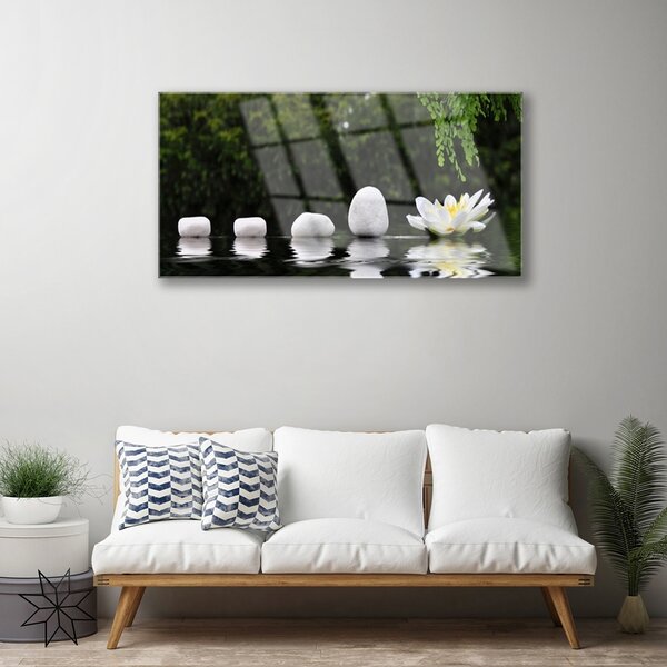 Obraz na skle Kamene kvet umenie 100x50 cm 2 Prívesky