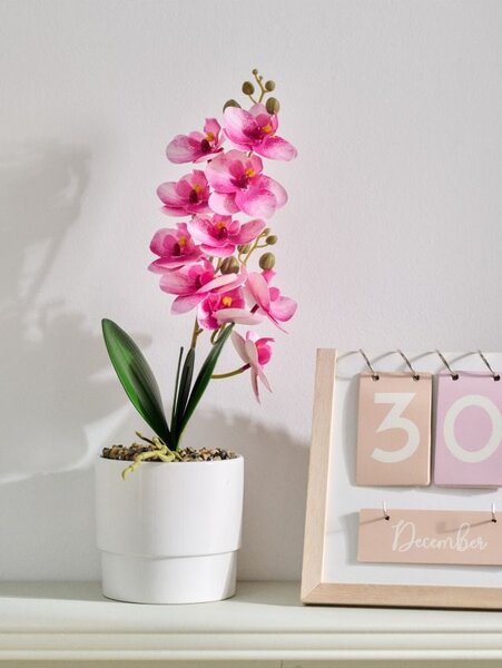 Sinsay - Umelá dekoratívna orchidea v kvetináči - ružová