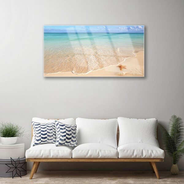 Obraz na skle Pláž hviezdice príroda 100x50 cm 2 Prívesky