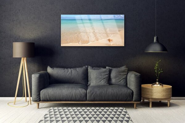 Obraz na skle Pláž hviezdice príroda 100x50 cm 2 Prívesky