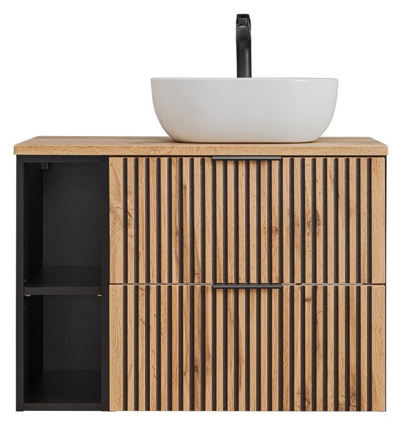 Kúpeľňová skrinka s umývadlom a doskou XILO DU80/1 | 80 cm