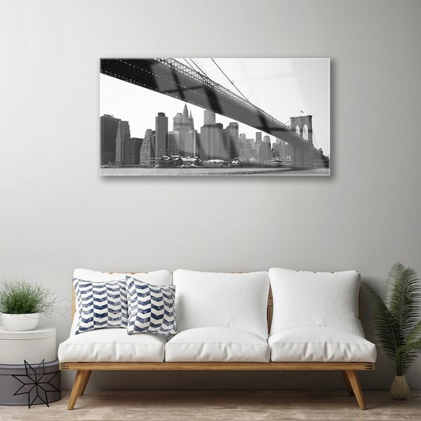 Obraz na skle Most mesto architektúra 100x50 cm 2 Prívesky