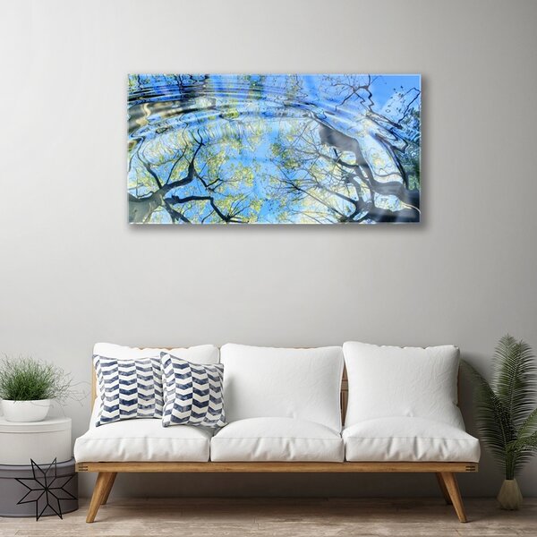 Obraz na skle Voda stromy umenie 100x50 cm 2 Prívesky