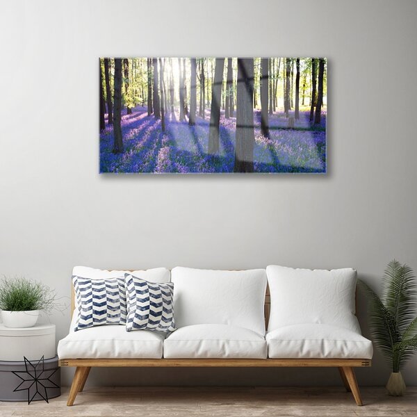 Obraz na skle Les príroda 100x50 cm 2 Prívesky