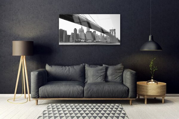 Obraz na skle Most mesto architektúra 100x50 cm 2 Prívesky