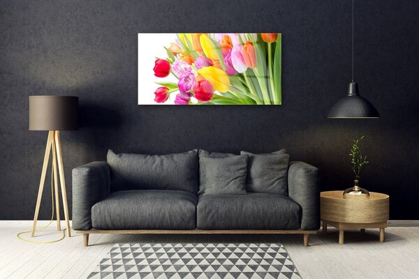 Skleneny obraz Tulipány kvety rastlina 100x50 cm 2 Prívesky