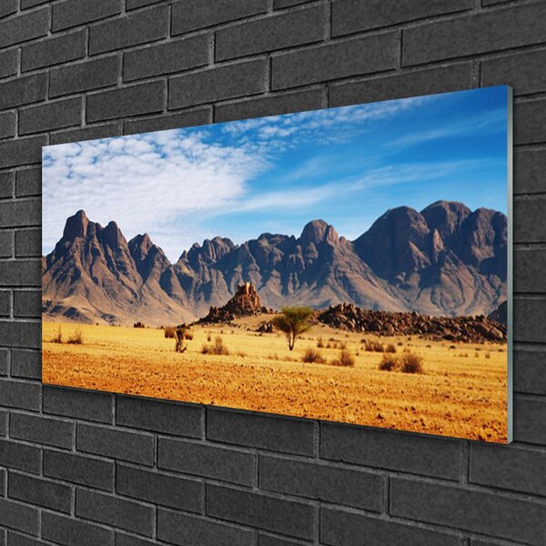 Skleneny obraz Púšť hory príroda 100x50 cm 2 Prívesky