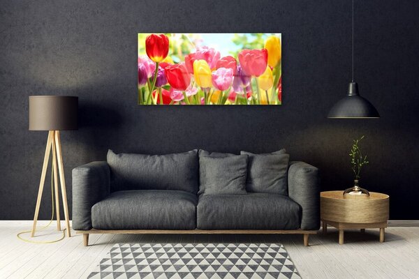 Skleneny obraz Tulipány kvety rastlina 100x50 cm 2 Prívesky