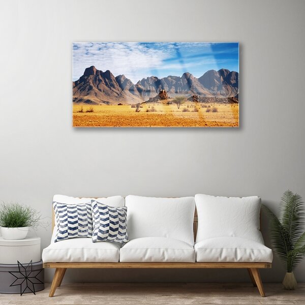 Skleneny obraz Púšť hory príroda 100x50 cm 2 Prívesky