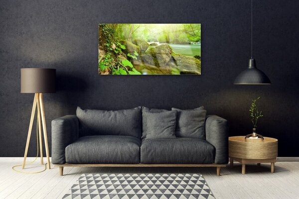 Skleneny obraz Jazero kamene príroda 100x50 cm 2 Prívesky
