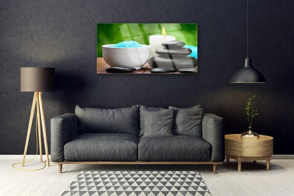 Skleneny obraz Sviečky kamene zen umenie 100x50 cm 2 Prívesky