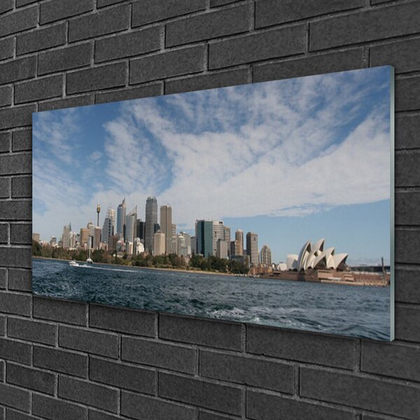 Skleneny obraz Mesto more domy sydney 100x50 cm 2 Prívesky
