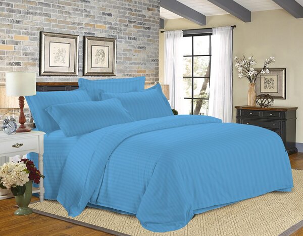 Hotelové obliečky z mikrovlákna JASMINE PURE svetlomodré - prúžok 1 cm Rozmer obliečky: 70 x 90 cm | 140 x 200 cm