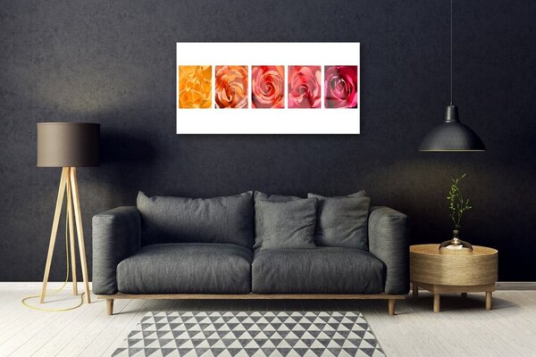 Skleneny obraz Ruže kvety rastlina 100x50 cm 2 Prívesky