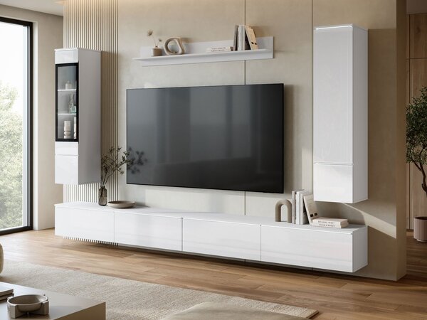 Mirjan24 Nábytok do obývacej izby Sawoti VIII + LED, Farby: biela / biely lesk 5903211513930