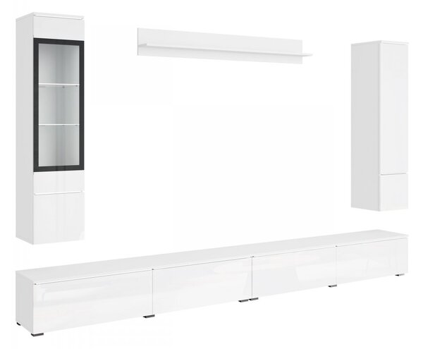 Mirjan24 Nábytok do obývacej izby Sawoti VIII + LED, Farby: biela / biely lesk 5903211513930