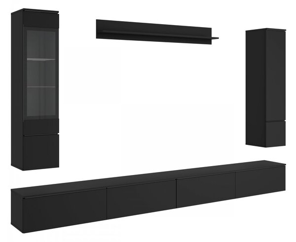Mirjan24 Nábytok do obývacej izby Sawoti VIII + LED, Farby: biela / biely lesk 5903211513930