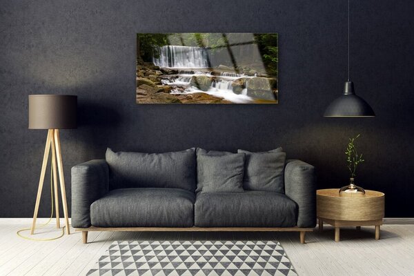 Skleneny obraz Vodopád les príroda 100x50 cm 2 Prívesky